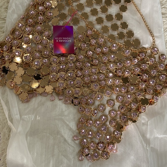 Kelsey Randall x REVOLVE Kelsey Chainmail Dress in Pink & Gold Kelsey Randall - Picture 9 of 10